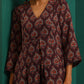 trueBrowns Deep Purple Paan Muslin Silk Printed Front Slit Kurta Pant Set | Swadesiicart