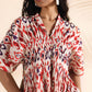 trueBrowns Carrot Cotton Ikat Dress | Swadesiicart