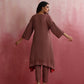 trueBrowns Brown Modal High low Kurta Set | Swadesiicart