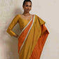 trueBrowns Orange Silk Ready To Wear Saree | Swadesiicart