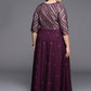 Ahalyaa Plus Size V-neck Maxi Ethnic Dress | Swadesiicart