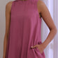trueBrowns Onion Pink Dobby Sleeveless Short Co-Ord Set - Swadesiicart