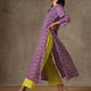 trueBrowns Purple White Lehariya Printed Silk kurta Pant Set | Swadesiicart