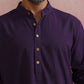 trueBrowns Men's Purple Mandarin Collar Kurta | Swadesiicart