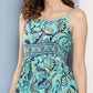 InWeave Women's Camelia Blue Pastel Print Strappy Kurta Set - Swadesiicart