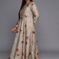 Ahalyaa Plus Size Round Neck Maxi Ethnic Dress With Dupatta | Swadesiicart