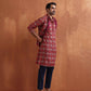 trueBrowns Men's Beige Printed Kurta | Swadesiicart