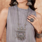InWeave Light Grey Lurex Halter Neck W/S Kurta Palazzo Set - Swadesiicart