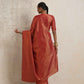 trueBrowns Maroon Gold Metallic Ready To Wear Saree | Swadesiicart