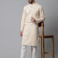 Even Apparels Cream Pure Cotton Kurta With Band Collar | Swadesiicart