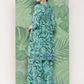 InWeave Women's Turquoise Blue Camelia Printed Ethnic Kurta Set - Swadesiicart
