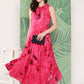 InWeave Women's Magenta Tie And Die Dress - Swadesiicart