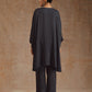 trueBrowns Grey Modal Satin Oversized Round Co-Ord Set - Swadesiicart
