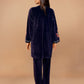 trueBrowns Purple Velvet Embroidered Co-ord Set - Swadesiicart