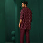 trueBrowns Men's Wine Diamond Viscose Silk Co-ord Set - Swadesiicart