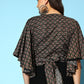 InWeave Women's Black Foil Print Bell Sleeves Top - Swadesiicart