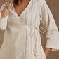 trueBrowns Ivory Gold Cotton Angrakha Kurta Set | Swadesiicart