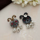 trueBrowns Silver Gold Tone Peacock Stud Earrings | Swadesiicart