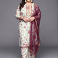 Ahalyaa Plus Size Floral Printed Zari Kurta with Palazzos & With Dupatta | Swadesiicart