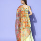 InWeave Women's Off White Yellow Floral Print Tie Up Kurta Sharara Set With Dupatta - Swadesiicart