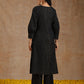 trueBrowns Black Gold Cotton Overlap Yoke Kurta Set | Swadesiicart