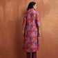 trueBrowns Purple Print Shirt Kurta Set | Swadesiicart