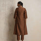 trueBrowns Brown Silk Slit Kurta Set | Swadesiicart