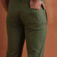 trueBrowns Men's Olive Green Cotton Twill Pants | Swadesiicart