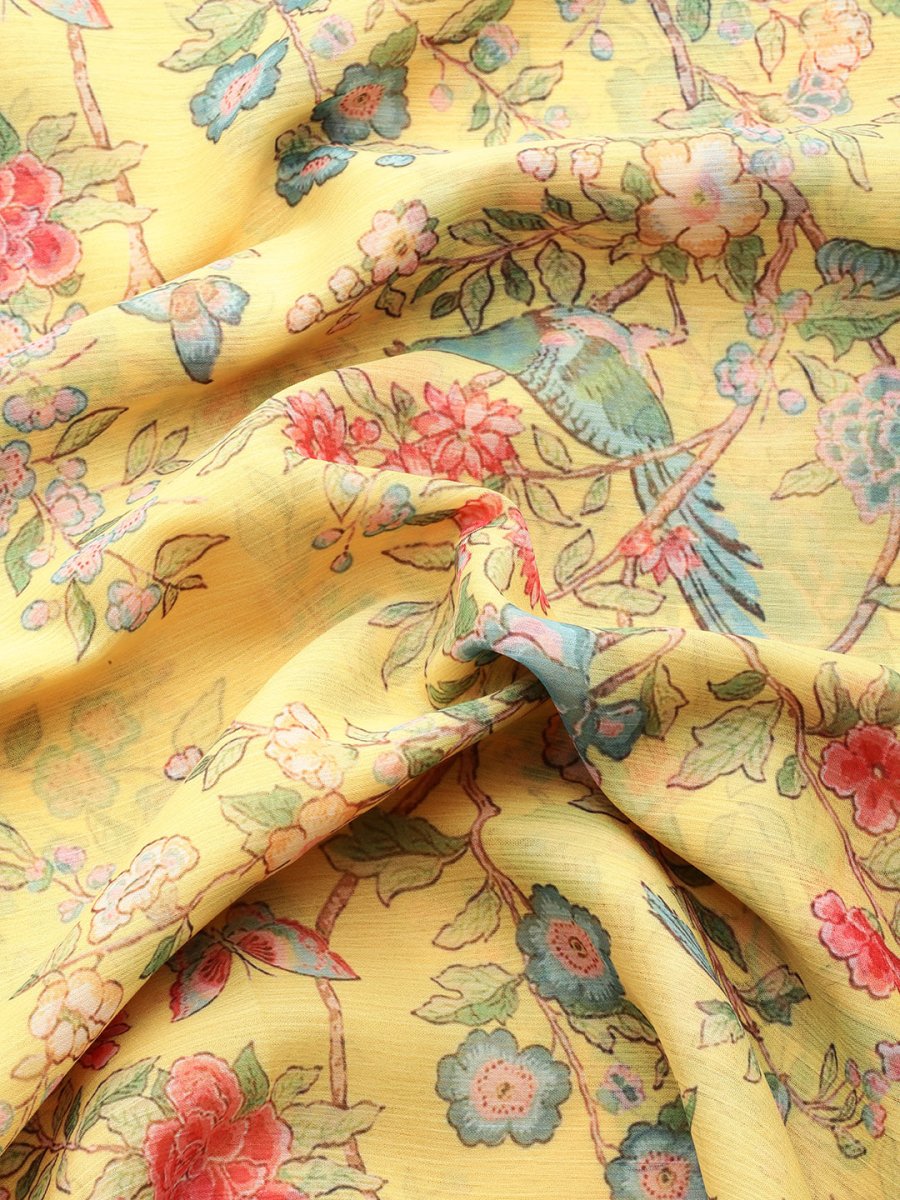 Ahalyaa Floral Poly Chiffon Saree | Swadesiicart