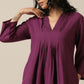 trueBrowns Plum Purple Slub Texture Pleated Co-Ord Set - Swadesiicart