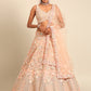 House of Panchhi Peach Net Multi Sequins with heavy Zarkan embroidery Lehenga choli & Dupatta | Swadesiicart