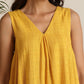 trueBrowns Mustard Cotton Dobby Sleeveless Co-ord Set - Swadesiicart
