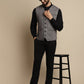 Even Apparels Men's Black Woolen Waistcoat with welt pockets | Swadesiicart