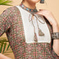 InWeave Women's Green Red Ajrakh Print Cotton Patch Work Straight Kurta - Swadesiicart