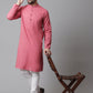 Even Apparels Rust Pure Cotton Kurta With Band Collar | Swadesiicart
