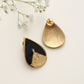 trueBrowns Brass Black Stone Drop Stud Earrings - Swadesiicart