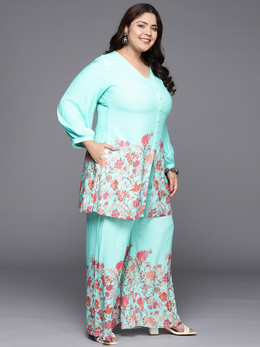 Ahalyaa Women Plus Size Tunic with Palazzos | Swadesiicart
