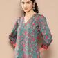 Ahalyaa Women Floral Printed Regular Gotta Patti Kurta with Trousers | Swadesiicart