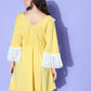 InWeave Women's Yellow Lacy Short Dress - Swadesiicart
