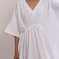 trueBrowns White Dobby Kaftan Dress | Relove | Swadesiicart