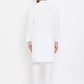 Even Apparels White Solid Kurta With Band Collar | Swadesiicart