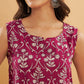 InWeave Wine Cream Floral Print W/U Top - Swadesiicart
