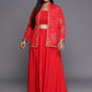Ahalyaa Plus Size Ethnic Top & Skirt with Shrug | Swadesiicart
