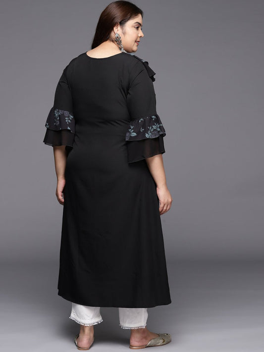 Ahalyaa Floral Bell Sleeves Kurta | Swadesiicart