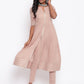 trueBrowns Pure Cotton Beige Gota Slit Kurta Set | Swadesiicart