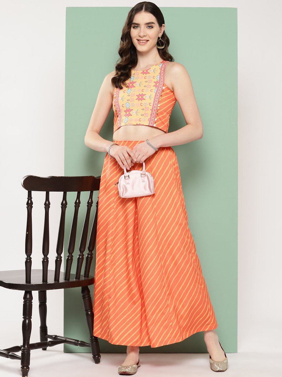 Ahalyaa Geometric Printed Ethnic Co-Ords - Swadesiicart