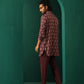 trueBrowns Men's Deep Purple Paan Muslin Silk Printed Co-ord Set - Swadesiicart