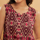 InWeave Wine Ikkat Print W/U Top - Swadesiicart