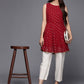 Ahalyaa Boat Neck Printed Embellished Tunic | Swadesiicart