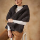 InWeave Slaty Grey Long Faux Fur Cape - Swadesiicart